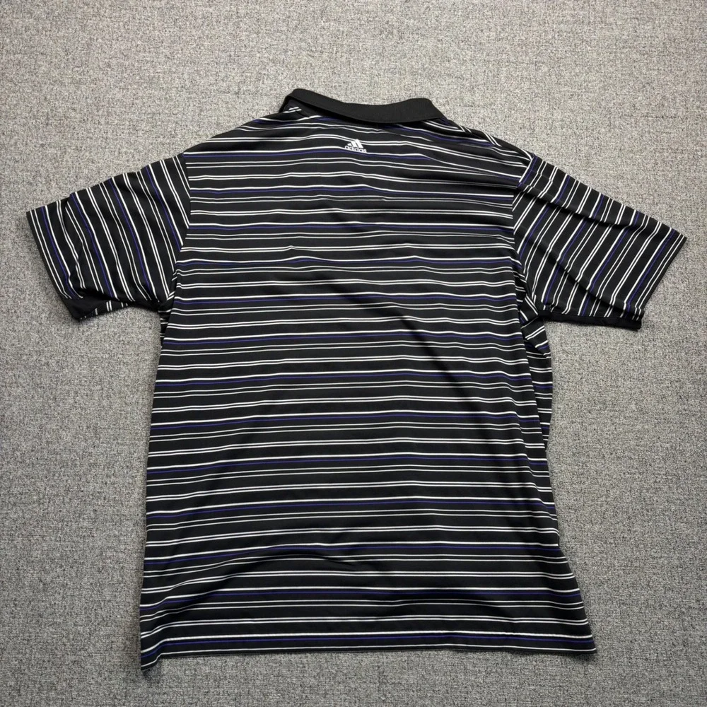 Adidas Golf ClimaCool‎ Mens XL Black Striped Short Sleeve Polo Shirt X22480